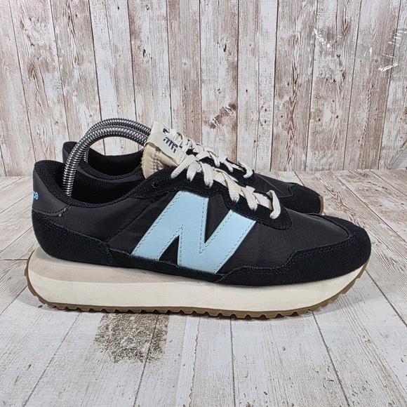 New Balance Shoes - New Balance 237 Womens Black Light Blue Retro Lifestyle Sneakers WS237GD Size 9